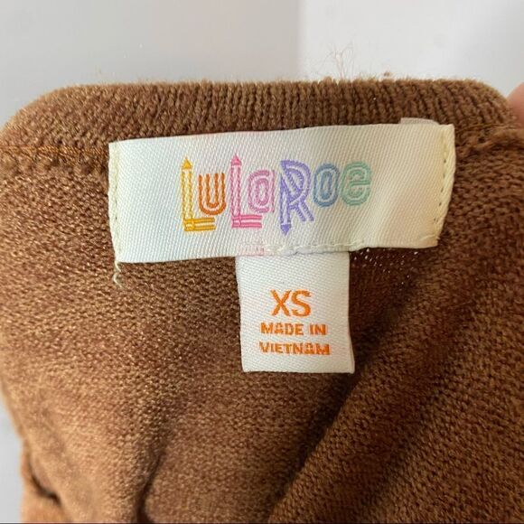 Lularoe Womens Brown Duster Cardigan Size XS Long Sleeve Pockets Open Front - Picture 3 of 5